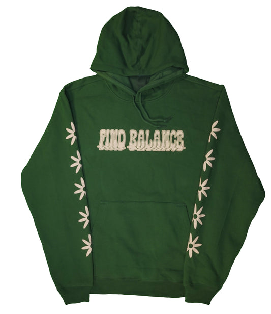 FIND BALANCE Hoodie - Green/Cream